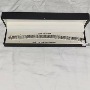 Sterling Silver Tennis Bracelet 1\2 CT TW Genuine Diamonds